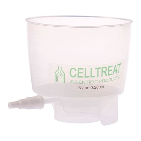 Celltreat Scientific Products CELLTREAT 500mL PP Bottle Top Filter, Nylon Filter, 0.20m, 90mm, Non-Sterile, 12/PK 229737